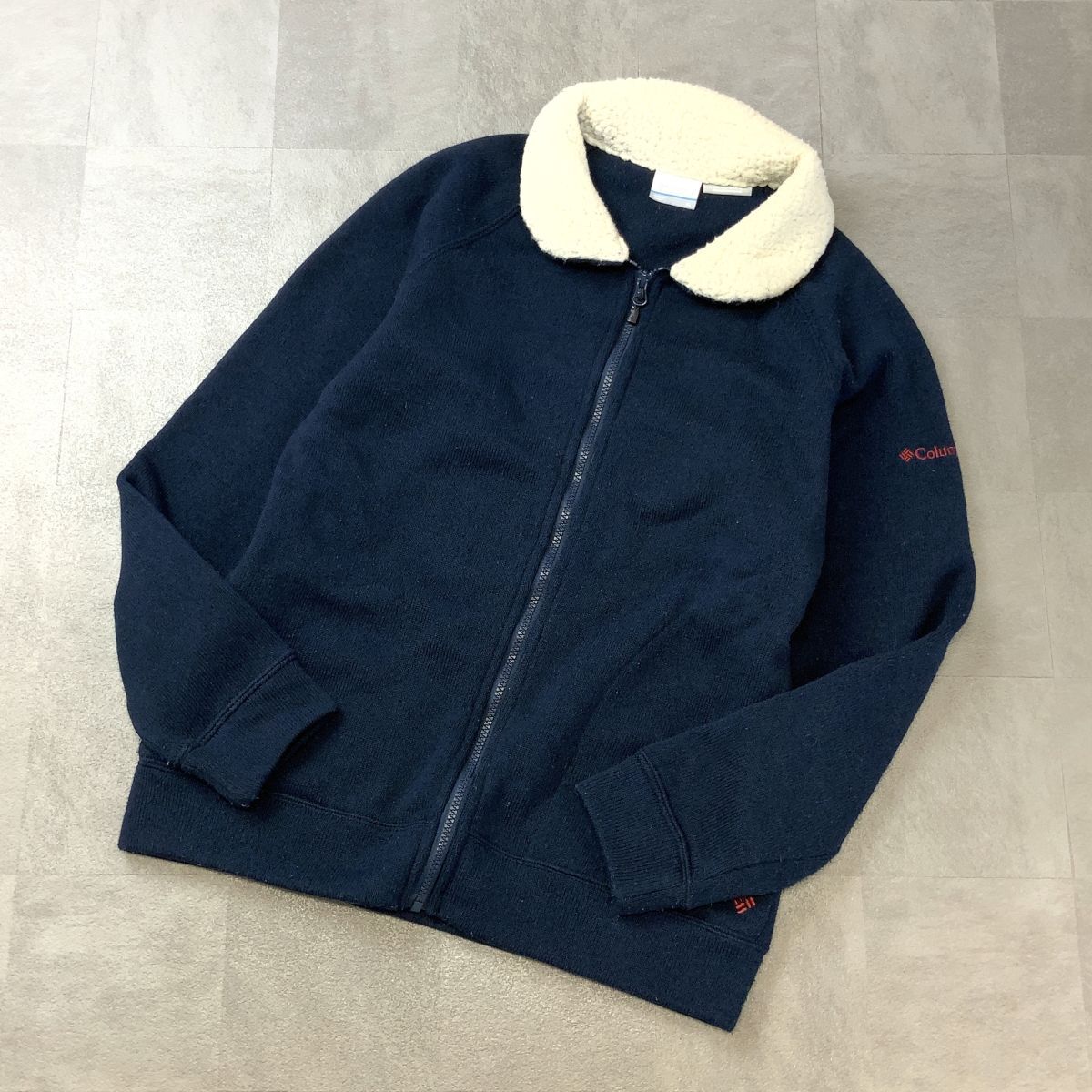 Colombia コロンビア 内ボア フリースジャケット ランチジャケット メンズ XL ネイビー アウトドア キャンプ