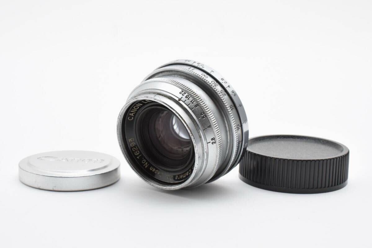 【人気の35mm F2.8】 CANON キャノン 35mm　Ｆ2.8 ライカ Lマウントレンズ カメラ 純正メタルキャップ付き＃10394