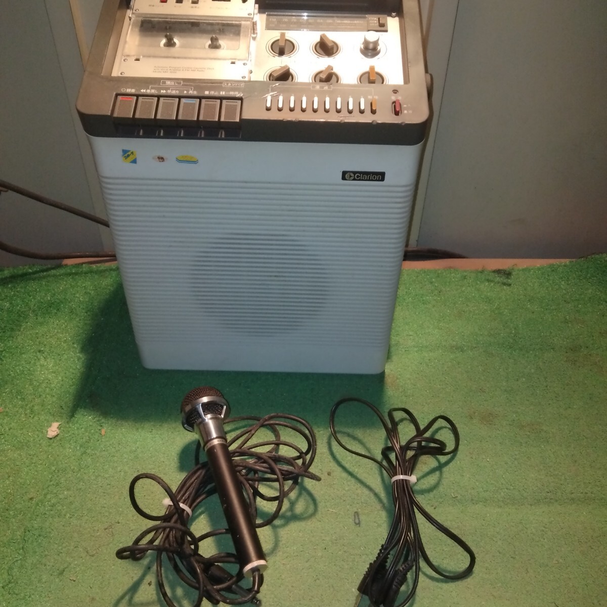 ラジカセ 動作可能　Clarion MH-1000A　栃木クラリオン電子 日本製 電源ケーブル付き マイク付き　中古品