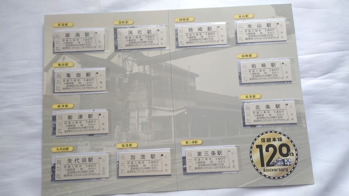 △JR東日本△信越本線開業120周年記念入場券△平成29年