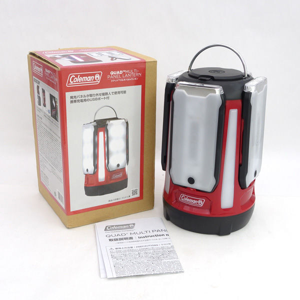★ Coleman コールマン クアッドマルチパネルランタン LED 乾電池式 箱付き 中古品 動作確認済み 2000031270 (0220536825)