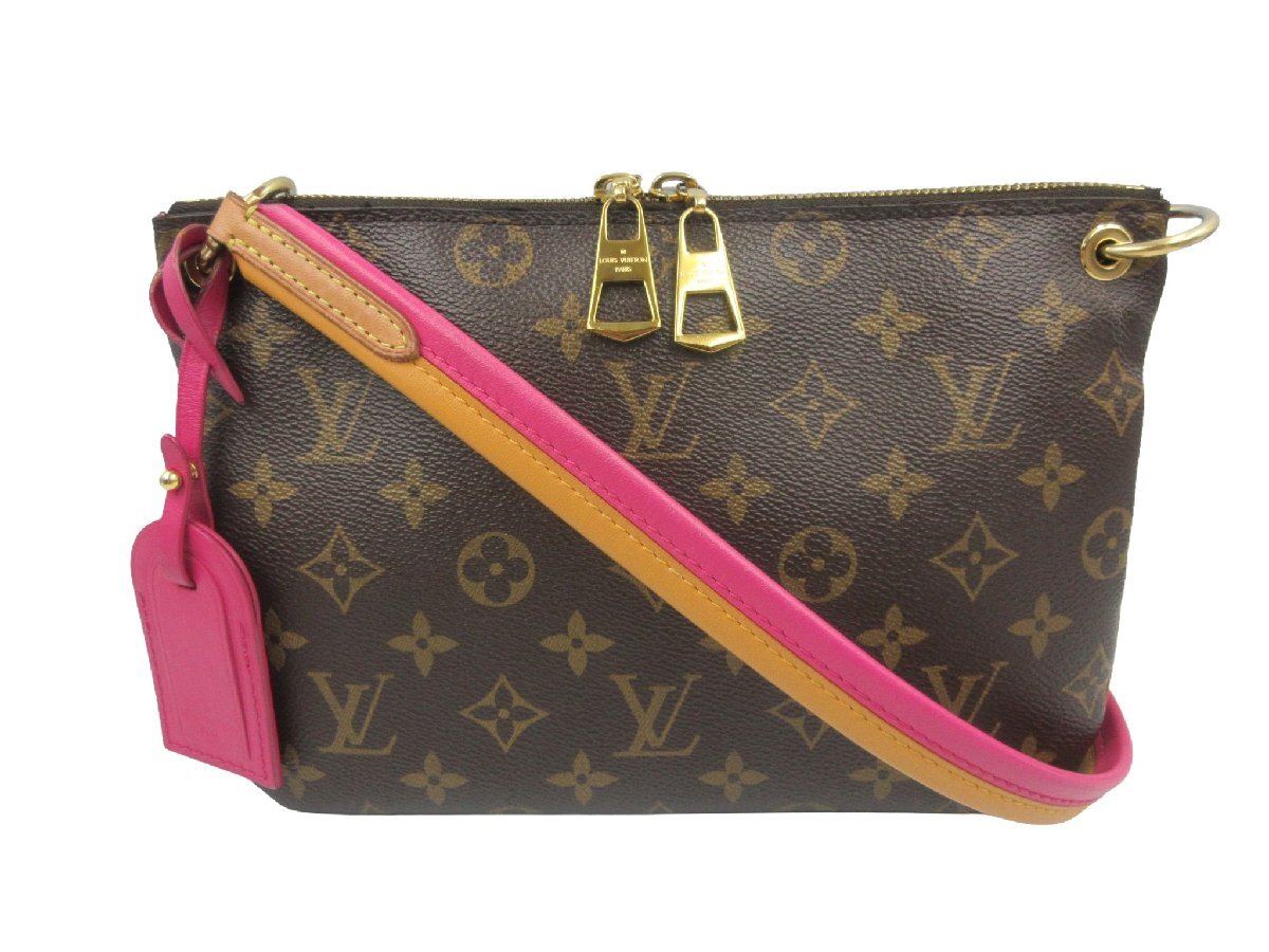 ★◇ LOUIS VUITTON ルイヴィトン モノグラム ロレッタ M44053 ショルダーバッグ ブラウン×ピンク ゴールド色金具 中古品