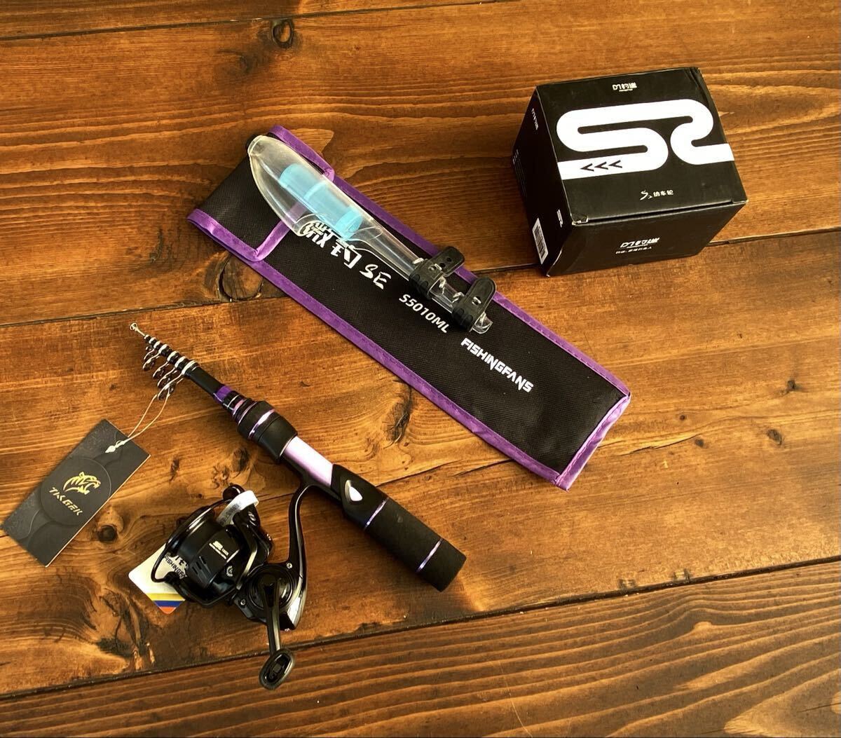釣り竿セット　超軽量　S5010ML トラウトロッド　スピニング カーボンロッド　超コンパクトロッド　渓流釣り　5ft トラベルロッド
