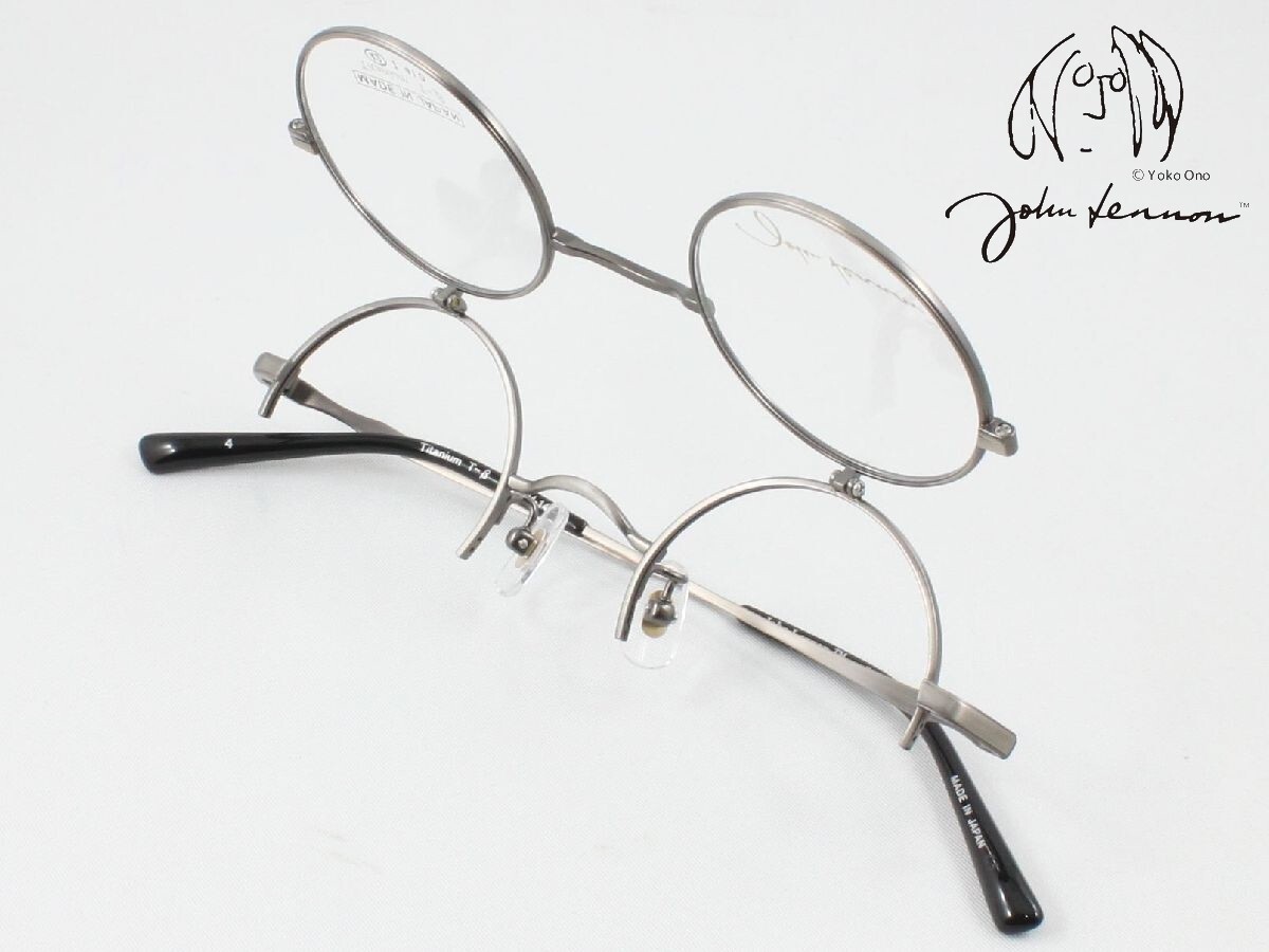 John Lennon ジョンレノン JL-1133-4 日本製 跳ね上げ式メガネフレーム 度付き対応 近視 遠視 老眼鏡 遠近両用 ラウンド 丸メガネ