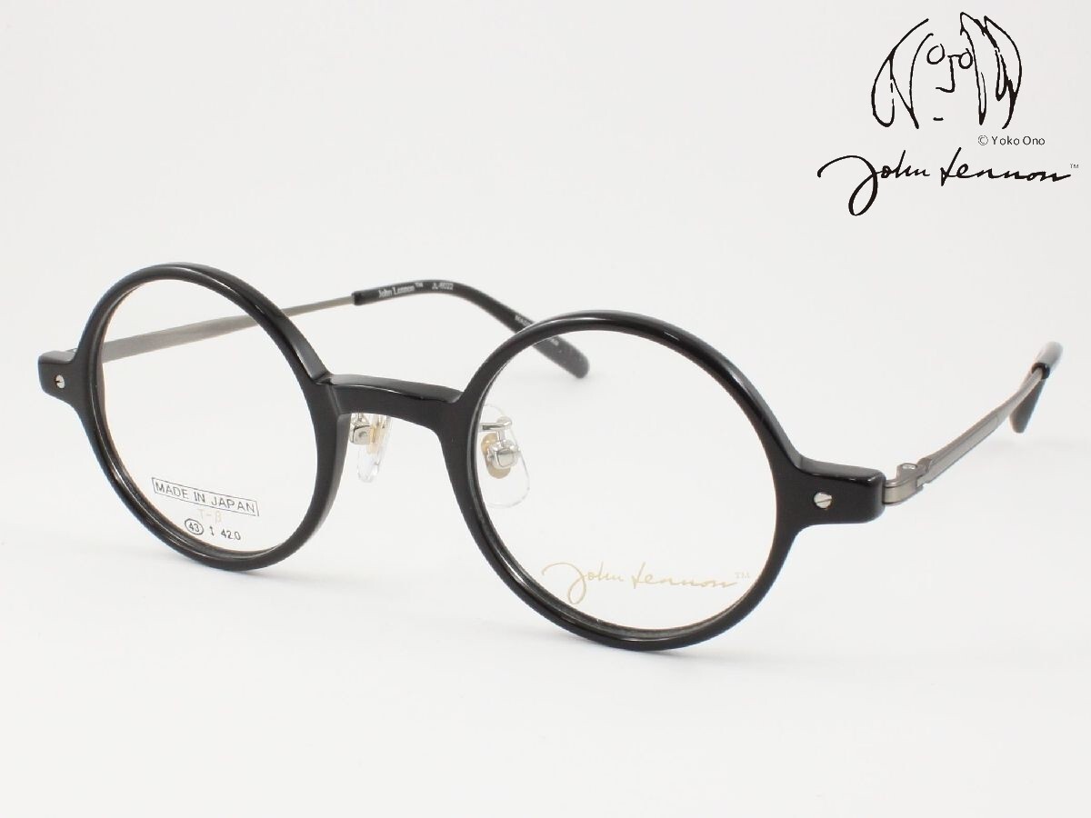 John Lennon ジョンレノン JL-6022-1 日本製メガネフレーム 度付き対応 近視 遠視 老眼鏡 遠近両用 丸メガネ ラウンド セルフレーム