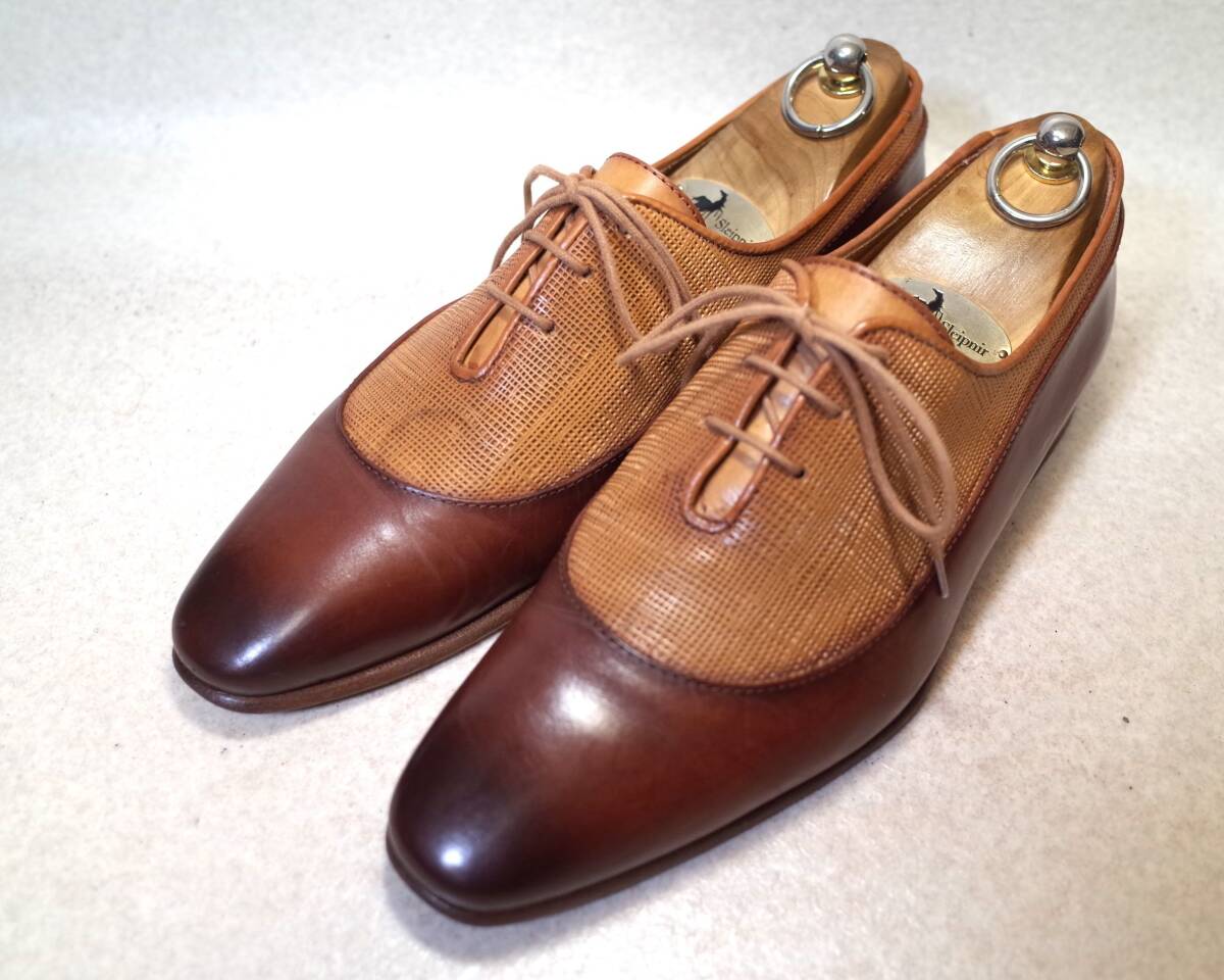 【即決価格落札で送料無料】5590■Antonio Mourizi/アントニオマウリッツィ■イタリア製Uチップ/2トーンコンビ/ハンドクラフト/26.5-27cm■