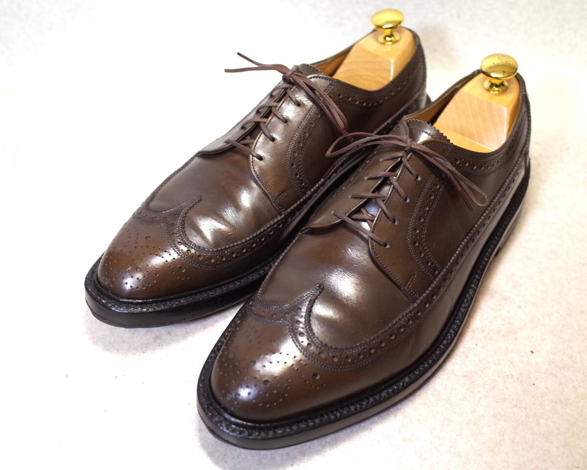 【送料無料】5598■FLORSHEIM/フローシャイム■ビンテージ/ロングウイングチップ/フルブローグ/グッドイヤーウエルト/26-26.5cm■
