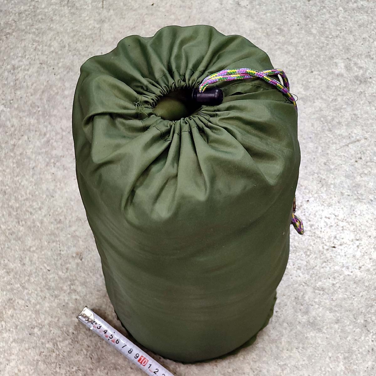 寝袋 73×170cm 緑 1100g★ロゴス LOGOS タイプE 7255 封筒型シュラフ★レジャー キャンプ アウトドア用品 中古