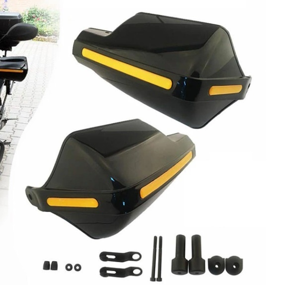 バイク用 ハンドシェルター 左右セット ナックル ガード バイク 専用 ハンドル 風防 防寒 防護 カバー 手 ブラック ad-handguard