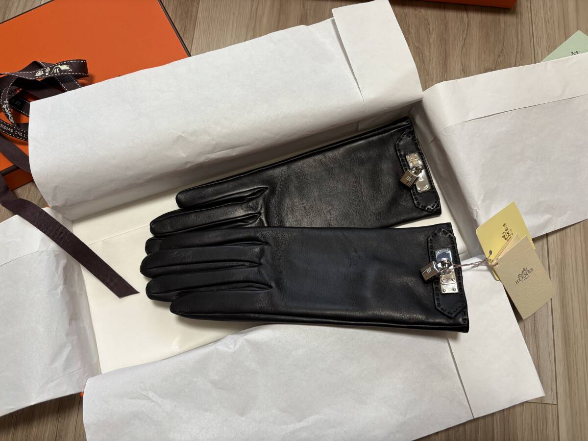 エルメス　ブラック　ケリー手袋　6ハーフ　未使用