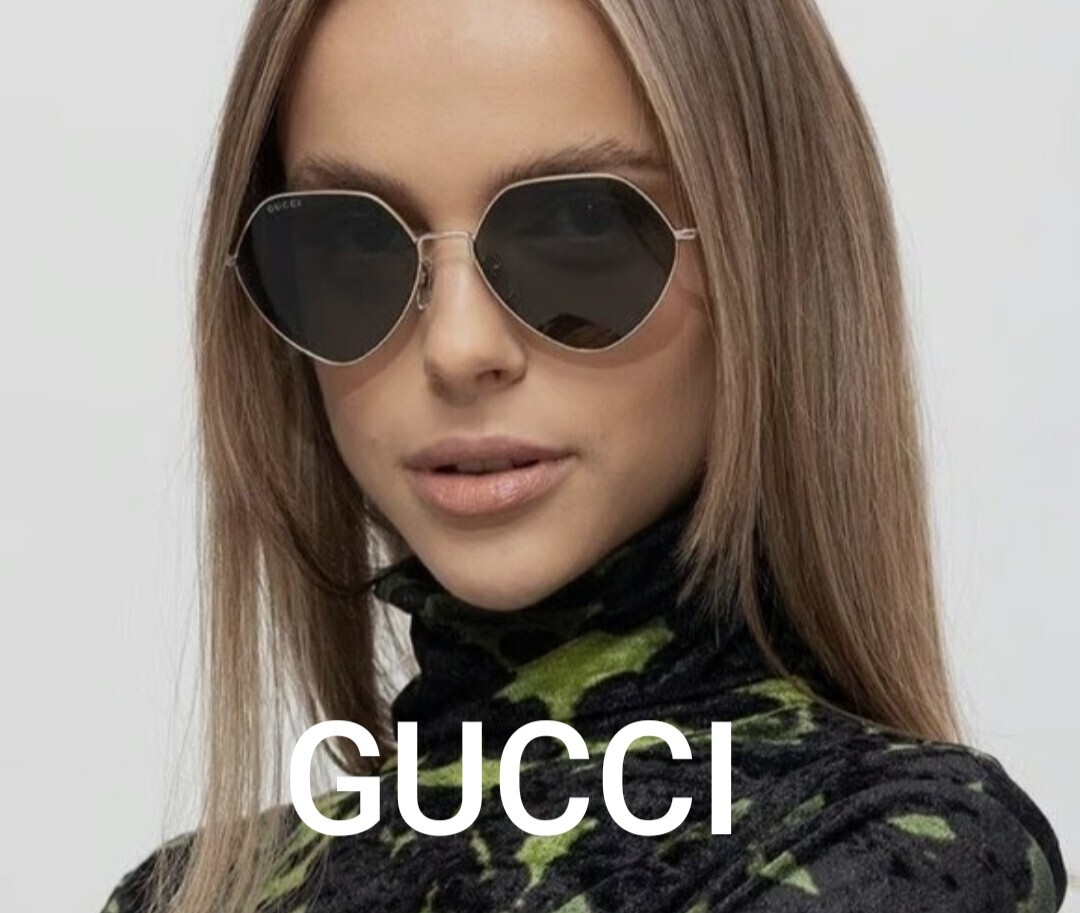 良品 GUCCI グッチ サングラス メガネ 眼鏡　メタルフレーム　ユニセックス　レンズ交換可能つ　近年モデル！！　ゴールド　金縁