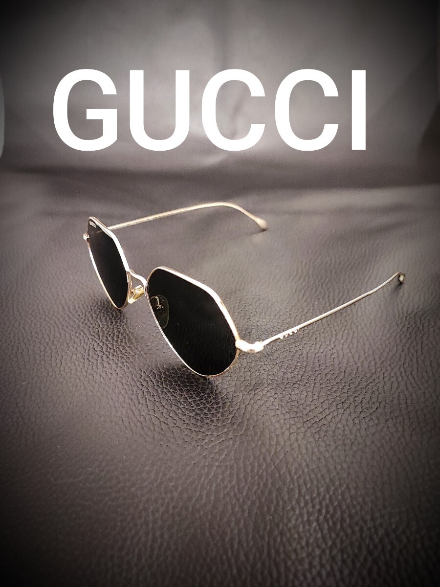 良品 GUCCI グッチ サングラス メガネ 眼鏡　メタルフレーム　ユニセックス　レンズ交換可能つ　近年モデル！！　ゴールド　金縁　高額品