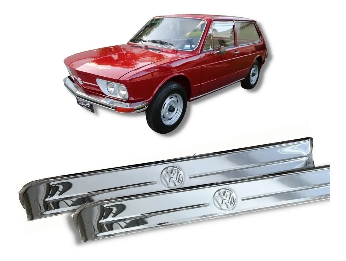 サイドウィンドー ベントシェード 67cm (26.4in) VWロゴ付き テンレス スチール製 クラシック VW ブラジリア用 ヴァリアント用 T3 全年式