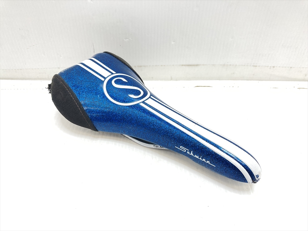 下松)SCHWINN シュウィン サドル VELO ベロ 破れ スレあり ブルー 青 ラメ 現状品 ◆★B251213R502B NN13A