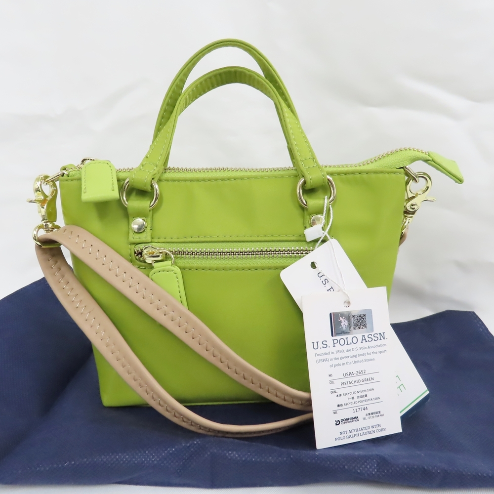 Ts803881 ユーエスポロアッスン ショルダーバッグ リサイクルナイロン USPA-2652 PISTACHIO GREEN レディース U.S. POLO ASSN 未使用