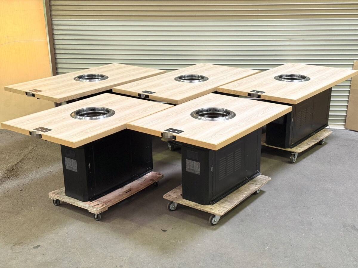 T289 21年製◇シンポ株式会社◇焼肉テーブル D21THTPA-1 都市ガス SPRD 5セット W1200・W1600 ロースター 焼肉コンロ