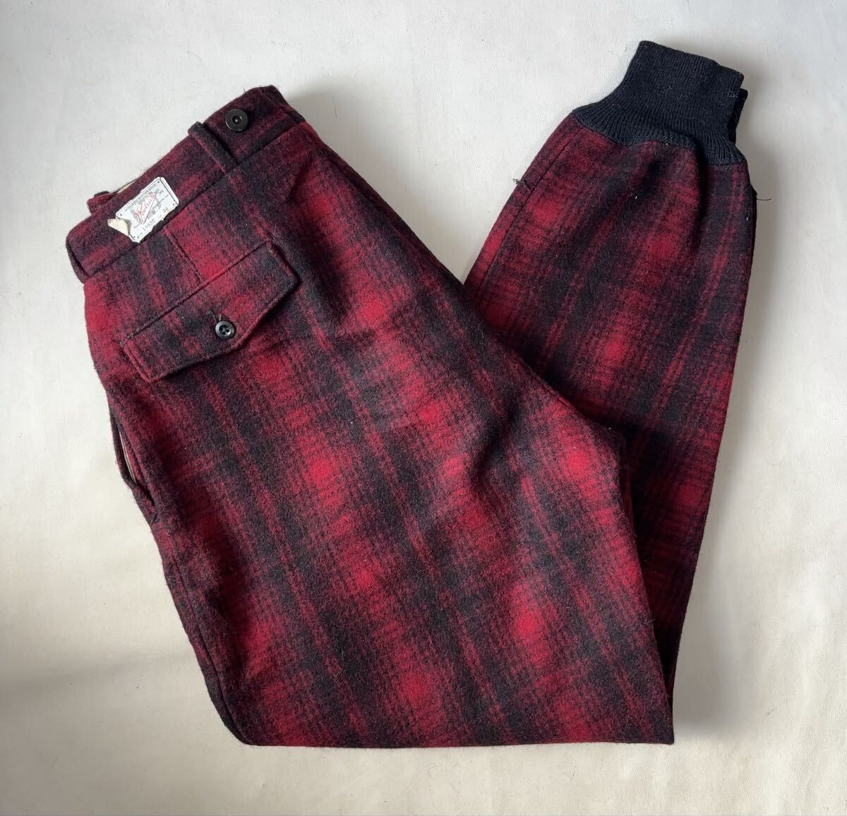 デッドストック 60s WOOLRICH チェック ウール ハンティング パンツ 34 ビンテージ ウールリッチ