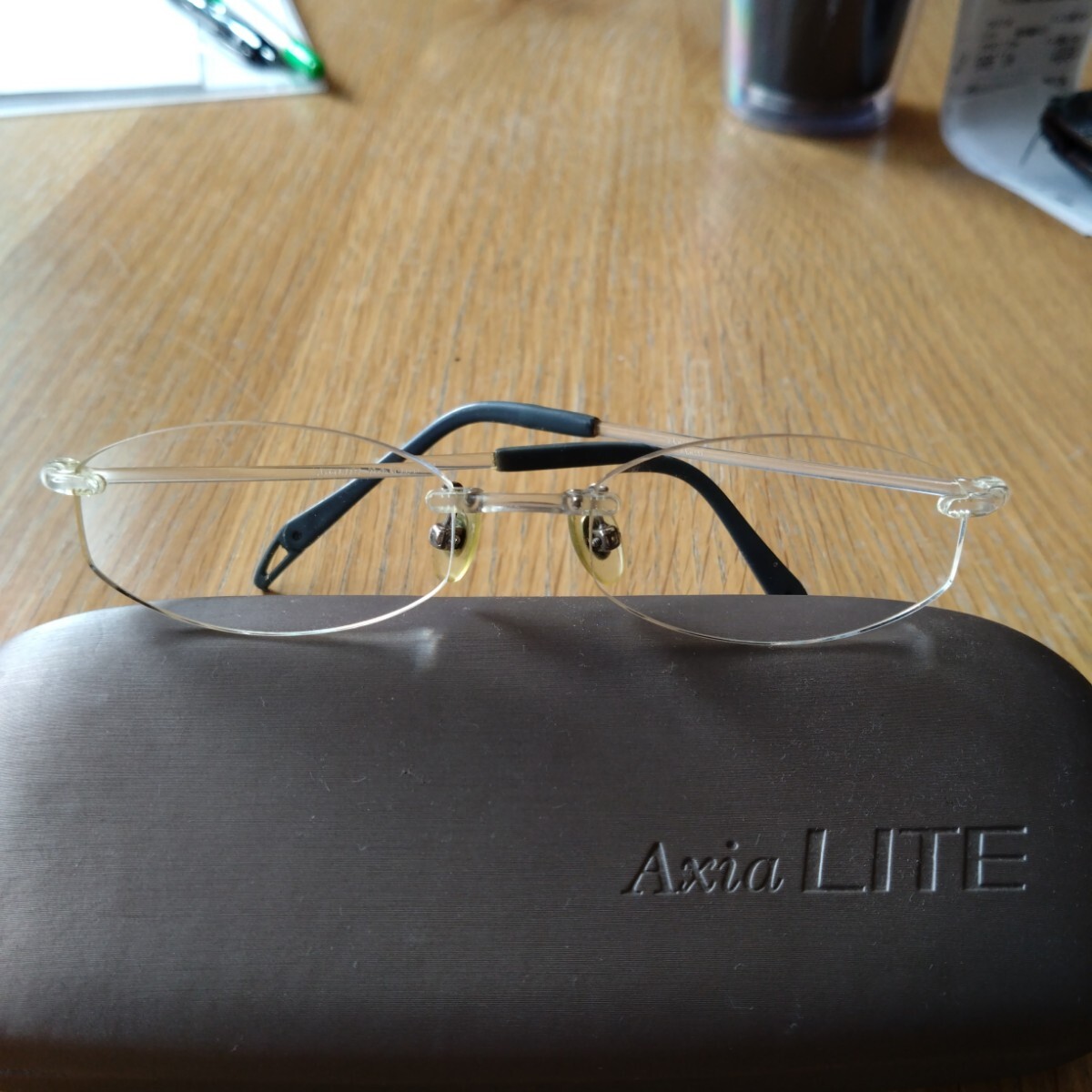 超軽量10g 専用ケース付 シャルマン Axia Lite （アクシアライト）フレーム メガネ 眼鏡 クリア 縁なし 
