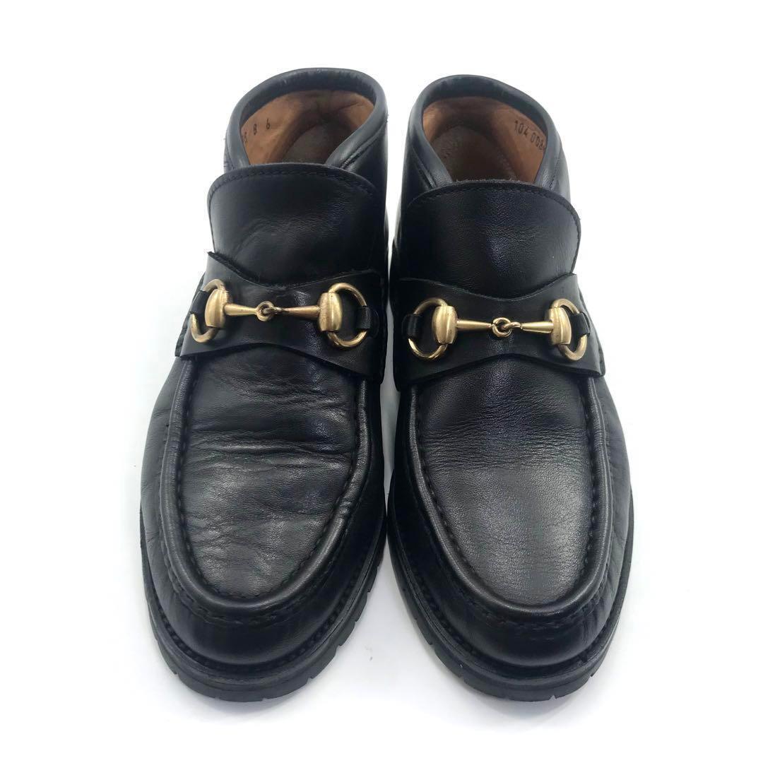 GUCCI グッチ ホースビット ブラック 黒 ゴールド金具 チャッカブーツ 6