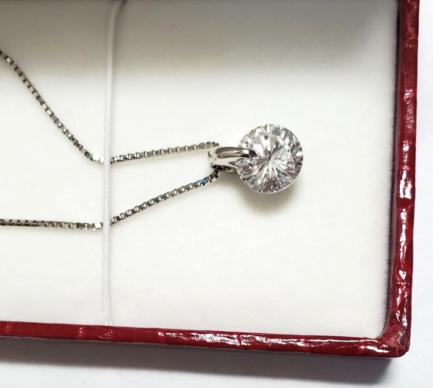 最高級 2.194ct Eカラー クラリティSI-1 カットGood 大粒天然ダイヤモンド E/SI1/Good 鑑定書付 Pt900/Pt850 トップ ネックレス　美品　
