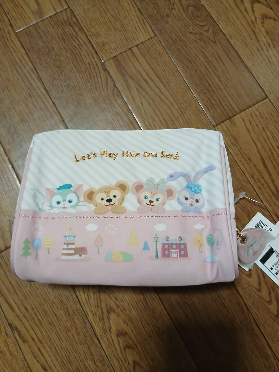 未使用★タグ付き　ダッフィー＆フレンズ　かくれんぼポーチ　東京ディズニーシー