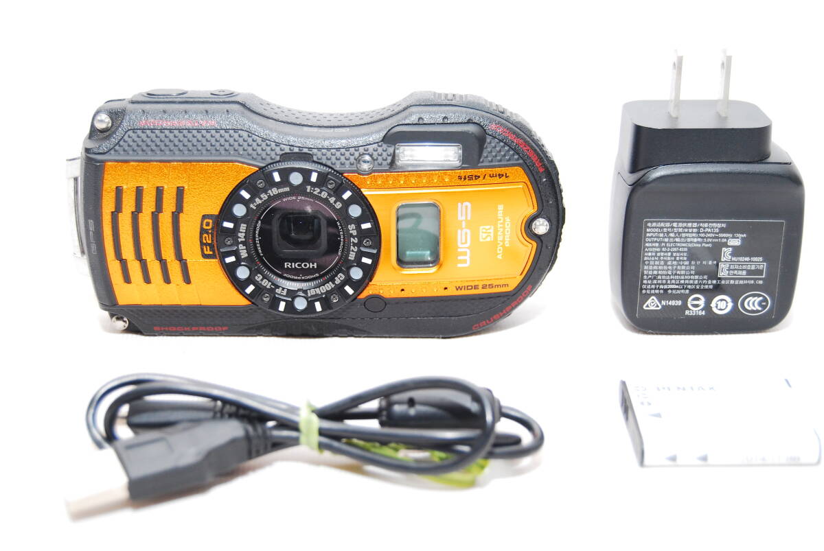 ★RICOH 防水デジタルカメラ RICOH WG-5GPS オレンジ 防水14m耐ショック2.2m耐寒-10度 RICOH WG-5GPSOR★