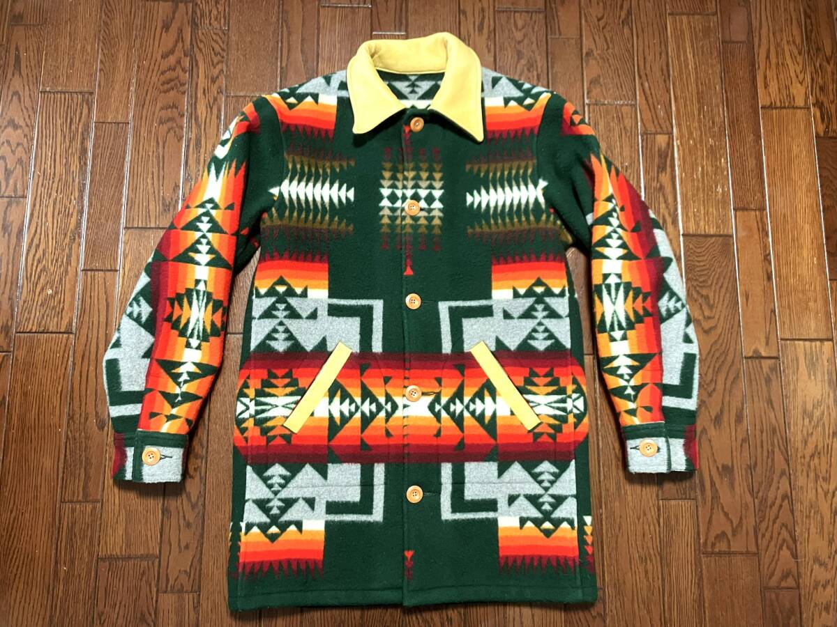USA製 ベミジ BEMIDJI × ペンドルトン Pendleton ネイティブ柄 コート S 緑 グリーン 検索 インディアン ウール ブランケット ジャケット