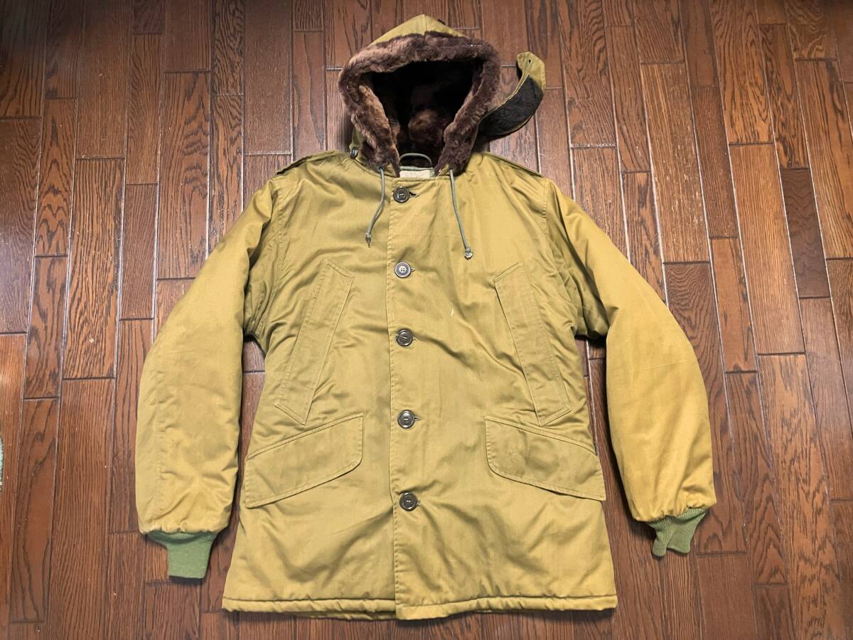 ビンテージ 40s 民間品 B-9 ジャケット 40 棒タロン コの字止め フェード グッドカラー 40年代 検索 フライトジャケット ミリタリー パーカ