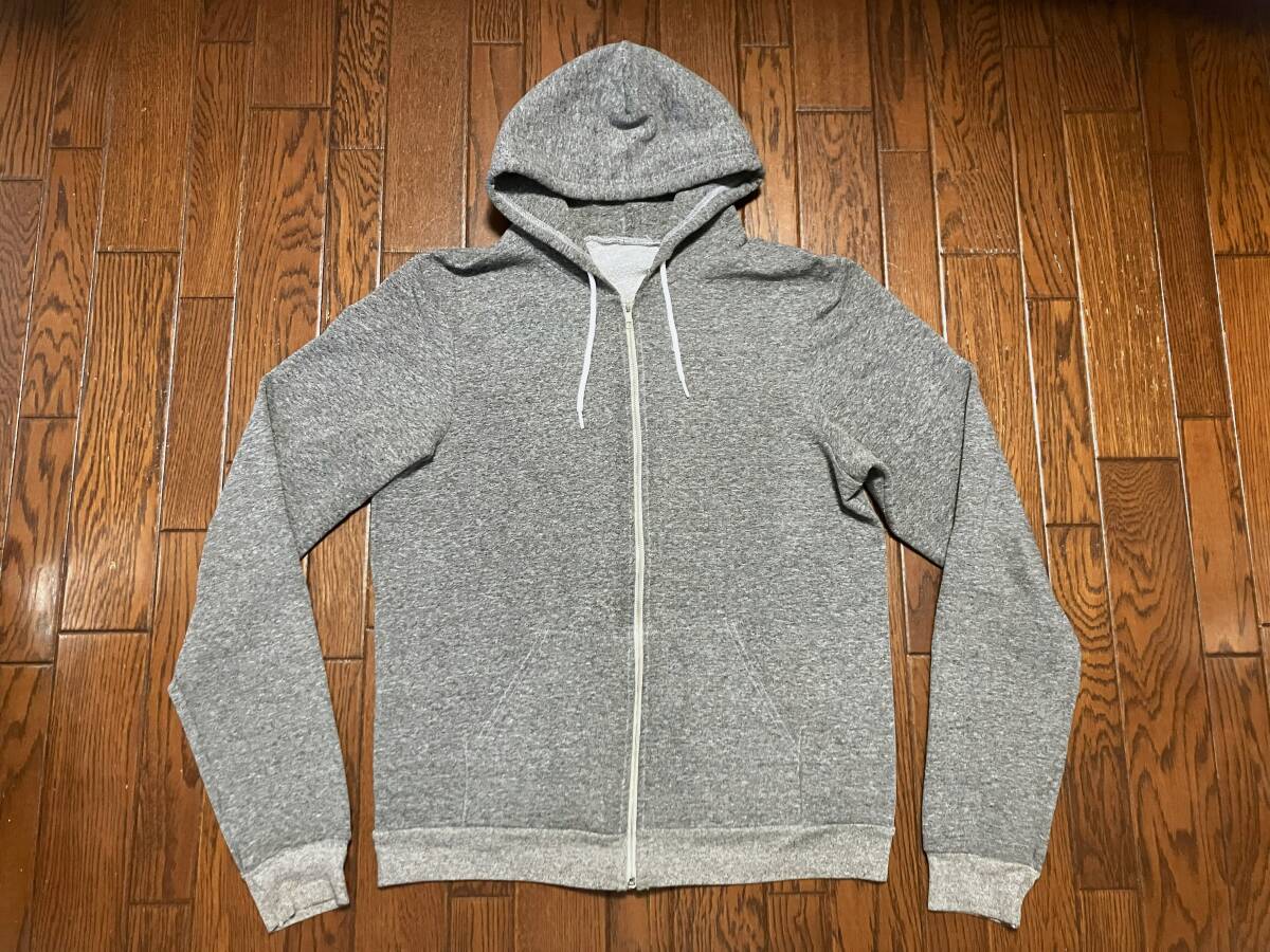USA製 アメリカンアパレル AmericanApparel フルジップ スウェット パーカー M 霜降りグレー ごま塩 ジッパー フーディ アメリカ製