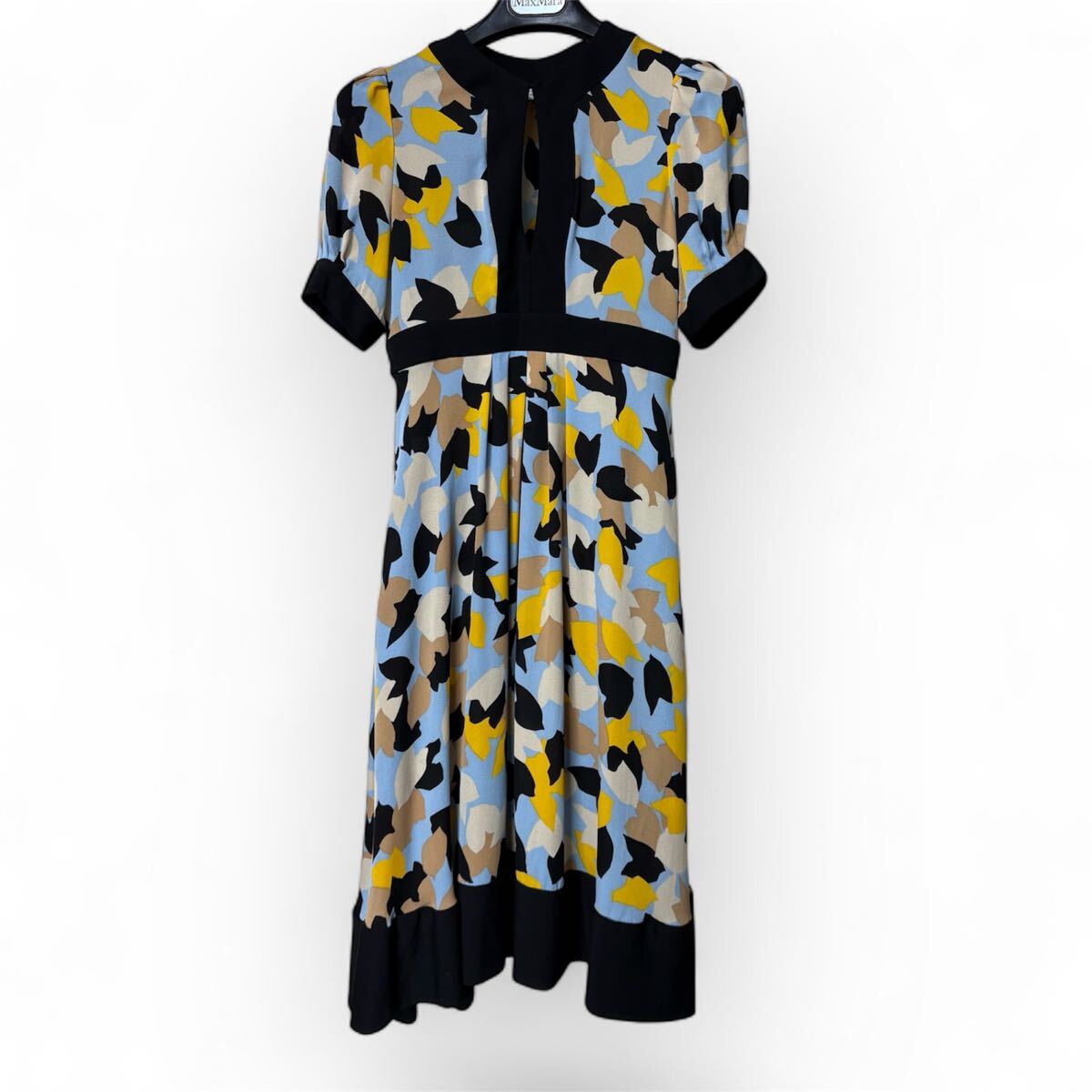 DIANE VON FURSTENBERG ダイアンフォンファステンバーグ サイズ2 総柄 マルチカラー シルク 半袖 ワンピース