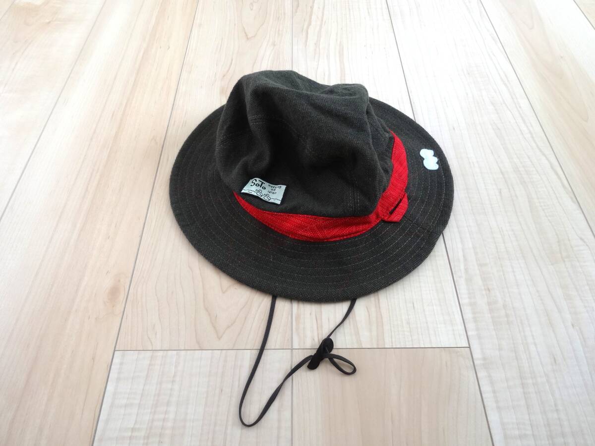 (現状品) バケットハット パッカブルハット バケットハット キャップ ダークグリーン系 濃緑系 レディース アウトドア キャンプ UV対策