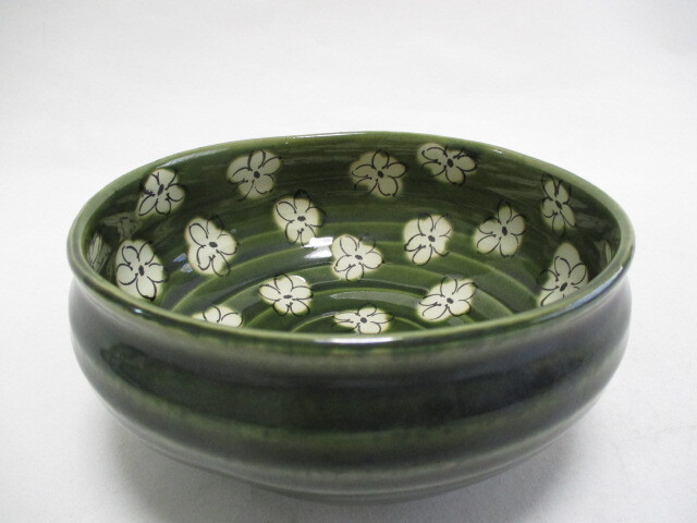 和陶器　織部　桜　ボール　１個/　中鉢　サラダボール　盛り鉢　アウトレット品