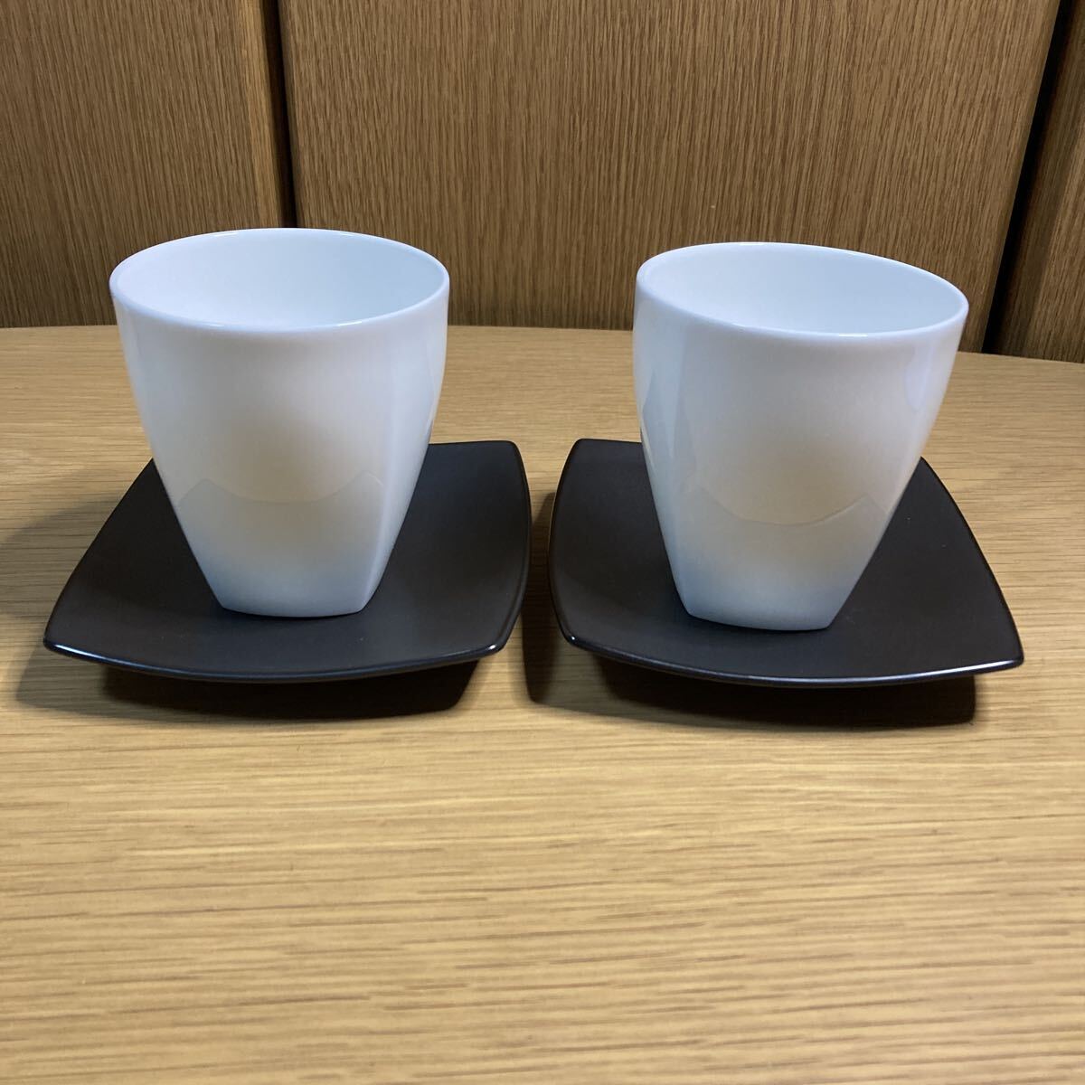 ▼ ニッコー≪金沢コレクション カップ&ソーサー 2客≫陶器製 NIKKO 湯のみ 湯飲み 小皿 角皿 プレート