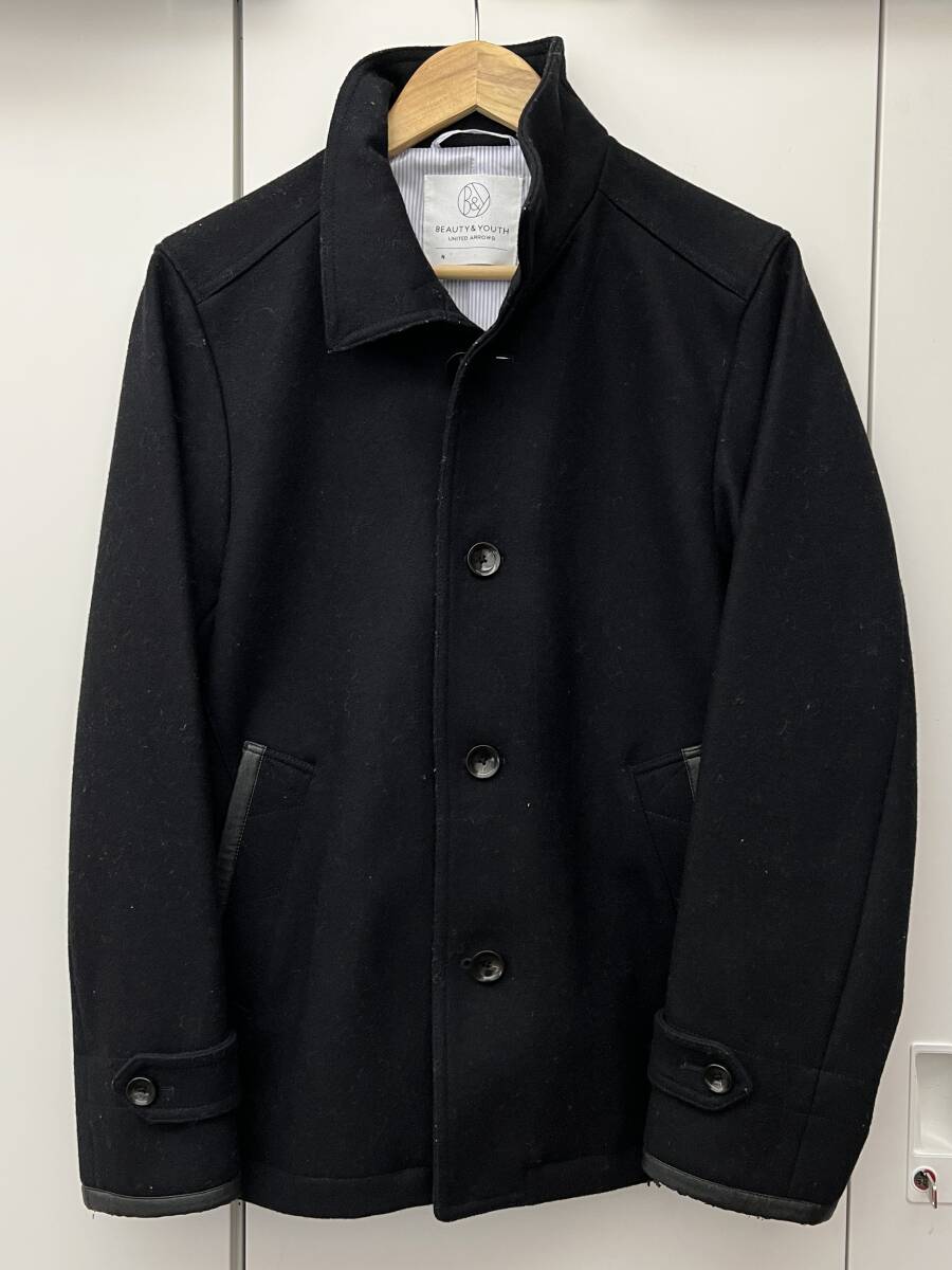 i6881HI BEAUTY&YOUTH UNITED ARROWS ハイネックコート 毛ウール ブラック Lサイズ ビューティアンドユース ユナイテッドアローズ
