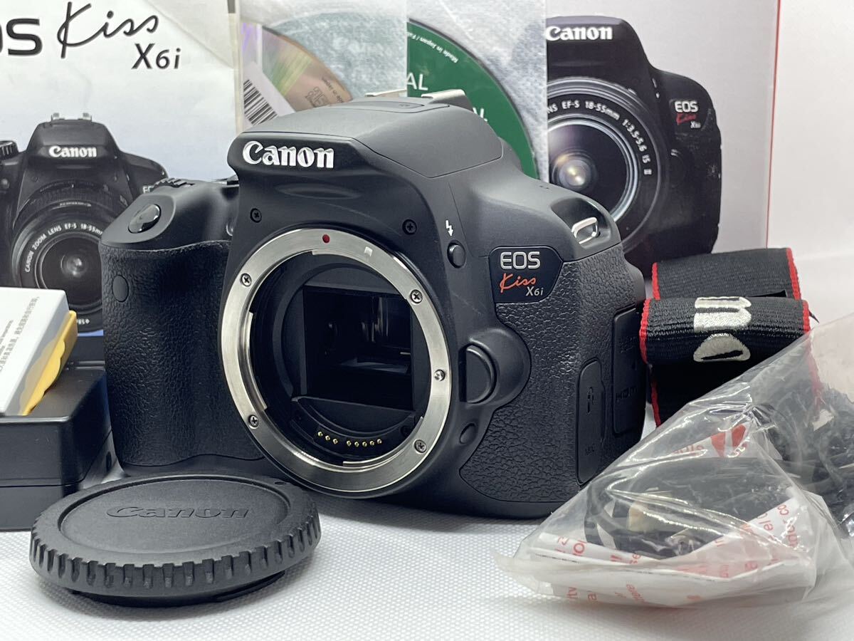 【A- 極上品/SC1,335回】Canon EOS Kiss X6i キヤノン デジタル一眼レフ ボディ 元箱付き QG07