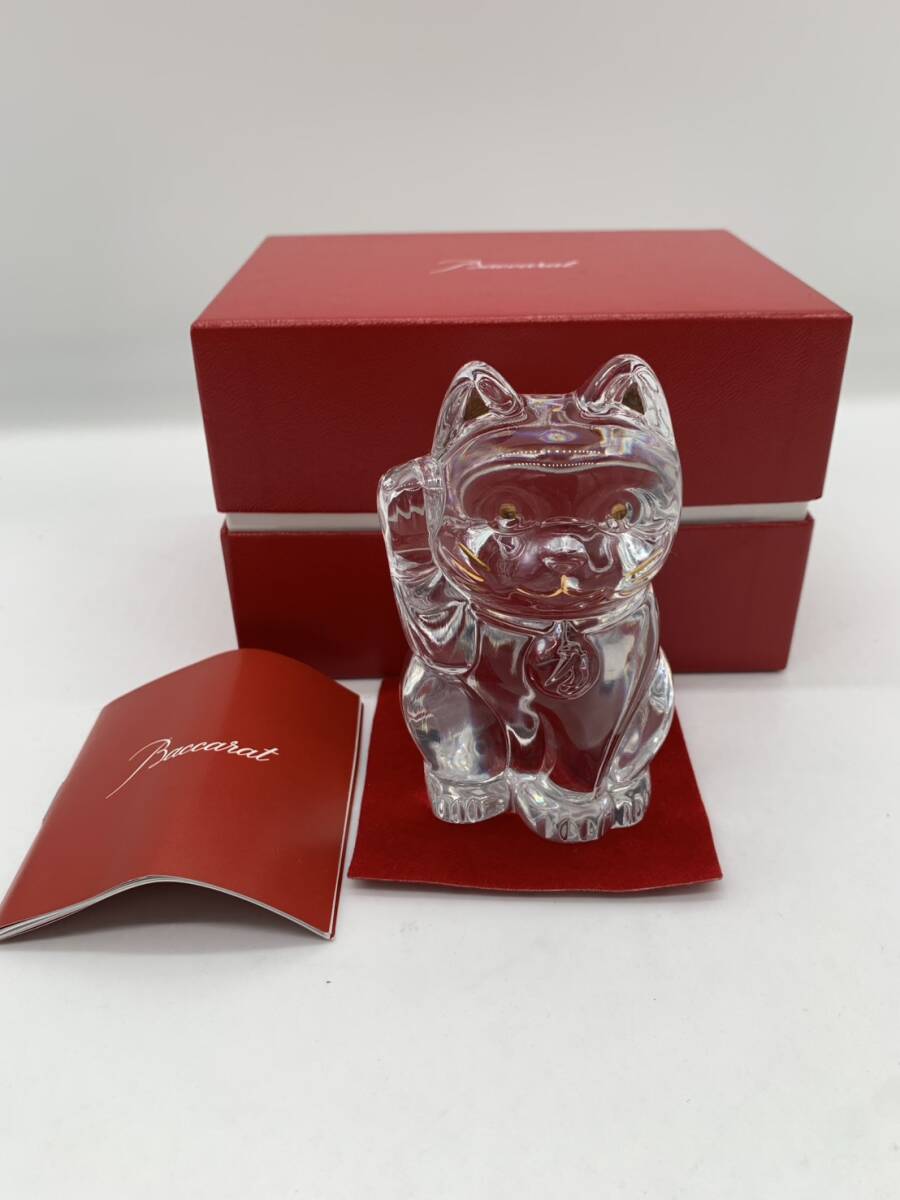 Baccarat バカラ クリスタル ガラス 招き猫 置物 インテリア 箱付 コレクション ブランド 工芸品