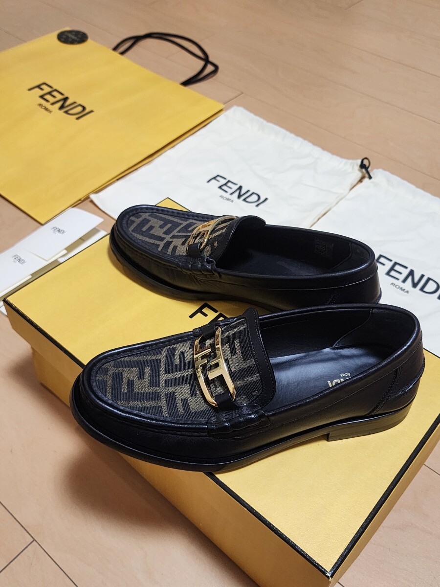 FENDI フェンディ FF ジャガード オーロック ローファー UK5 25cm相当