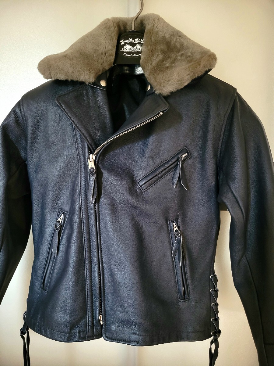 未使用に近い Langlitz Leathers TURN3 42　ラングリッツレザー ターン3 ダブルライダース デスズヘッド キャスケード ティンバーライン