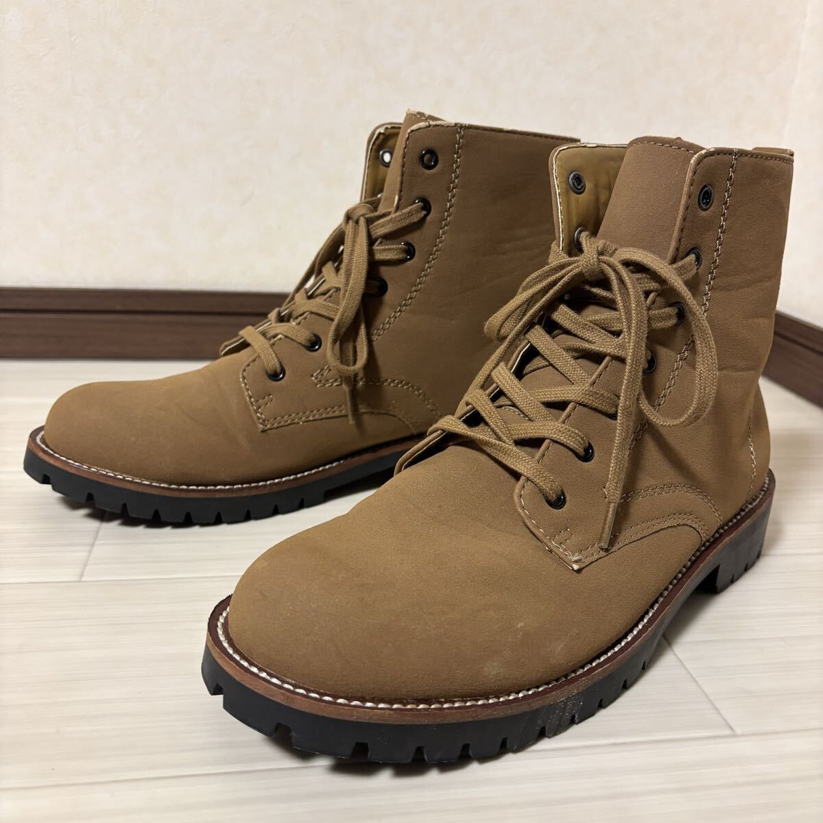 ● 未使用 訳あり GAP ギャップ 1969 USA メンズ ハイカット レースアップ ブーツ M 25.0cm 8 ブラウン 茶色 合成皮革 レザー調 ブーツ 靴