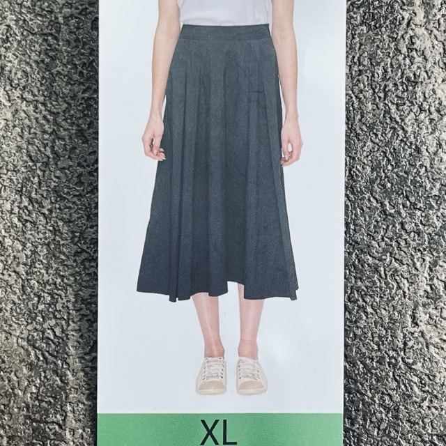送料無料 新品タグ付き SOLEZIA ロングスカート XLサイズ ネイビー ナイロン100% 裏地なし 春夏用 ソレツィア レディース /900666在★6