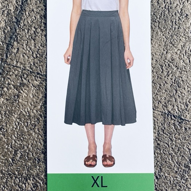 送料無料 新品タグ付き SOLEZIA ロングスカート XLサイズ グレー ナイロン100% 裏地なし 春夏用 ソレツィア レディース/900661在★6
