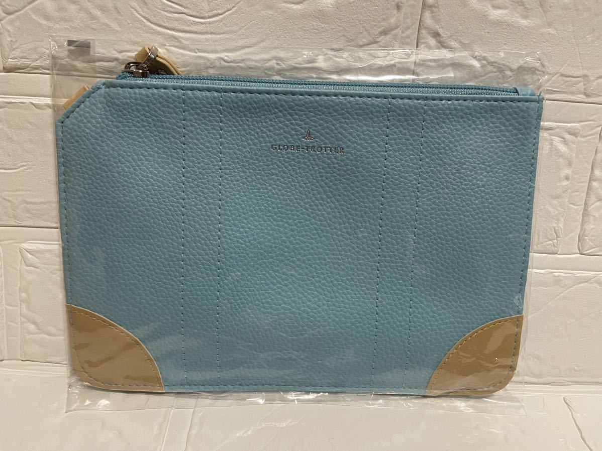 新品☆ANA 全日空　ビジネスクラス　アメニティポーチ　グローブトロッター　GLOBE-TROTTER ブルー　トラベル　化粧ポーチ　メイクポーチ