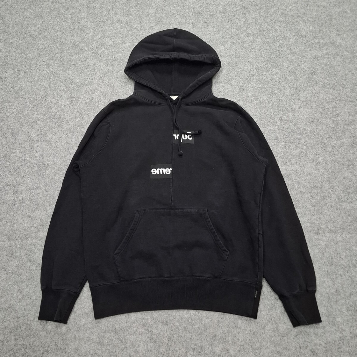シュプリーム コムデギャルソン　ボックスロゴパーカー　S　黒　 Supreme COMME des GARCONS Split Box Logo Hooded Sweatshirt 