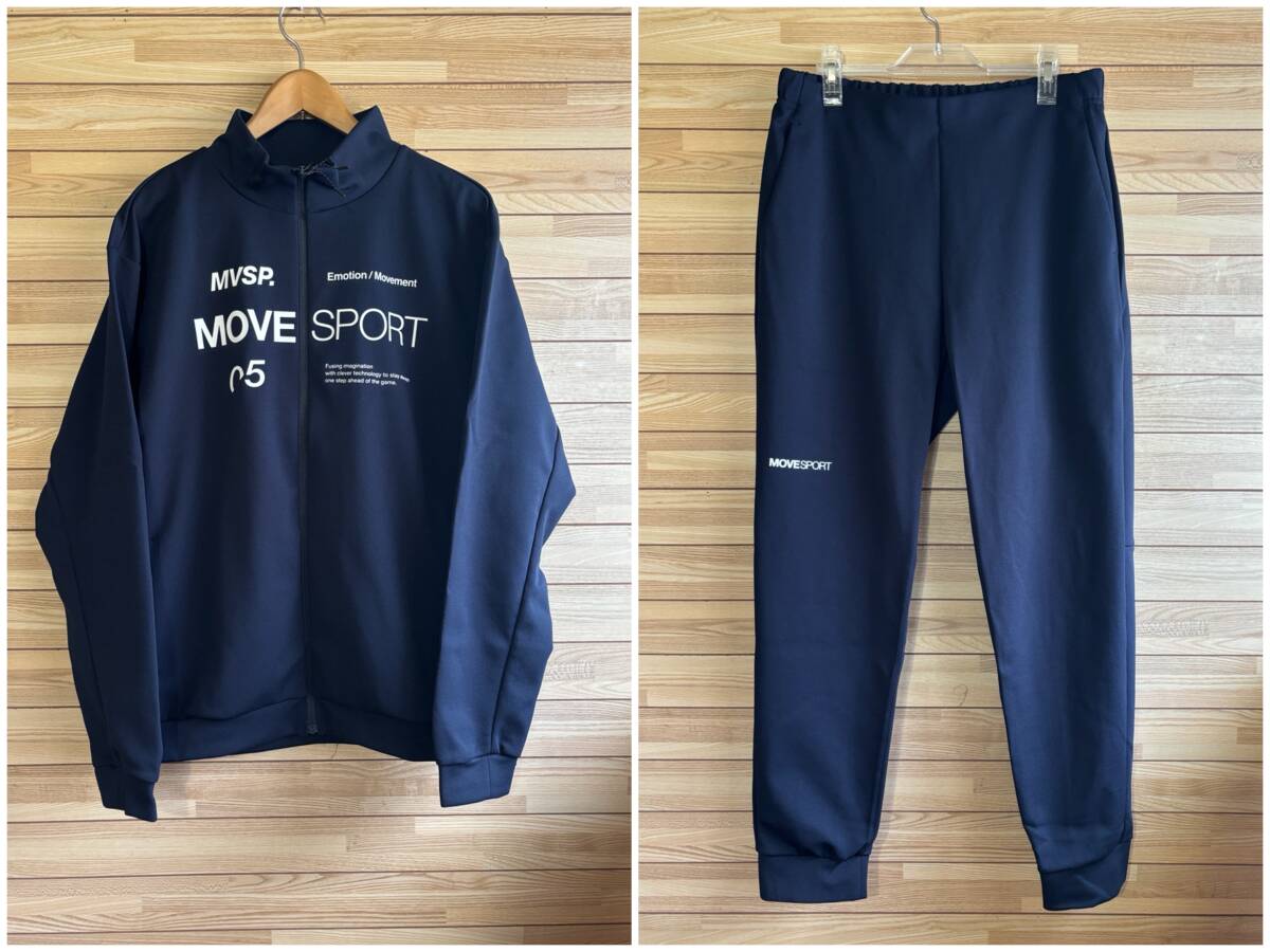 #大きい サイズ XO 3L DESCENTE デサント MOVE SPORT ムーブスポーツ スウェット セットアップ 上下 上下セット ジップ パンツ ネイビー 紺