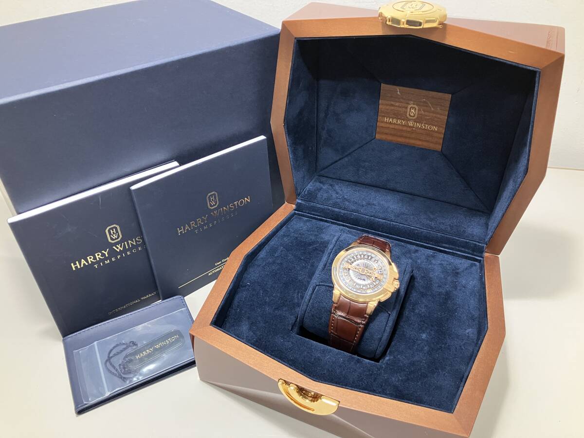 A712-038　HARRY WINSTON　腕時計　ハリーウィンストン　オーシャン レトログラード　HW　自動巻き　35石　Au750　箱あり　中古品　ヤ80