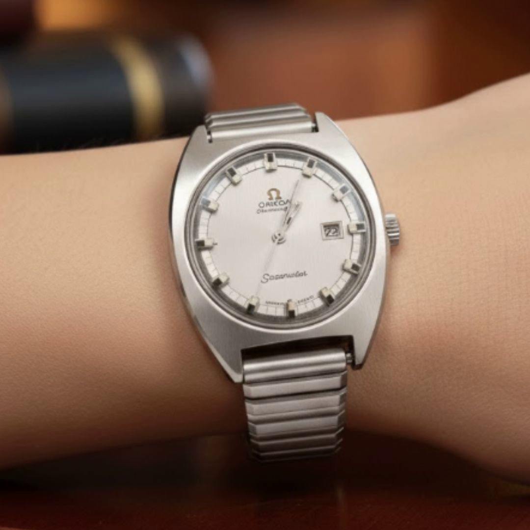 【ヴィンテージ】OMEGA オメガ SEAMASTER シーマスター 腕時計 文字盤 シルバー色 自動巻き レディース 1970年代前半　