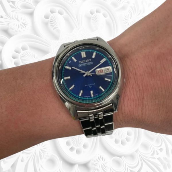 【セイコー 5アクタス/ 1973年1月製造/ヴィンテージ】希少 SEIKO 5ACTUS ブルー文字盤 7019-7060 21石 自動巻 純正ベルト 希少カラー