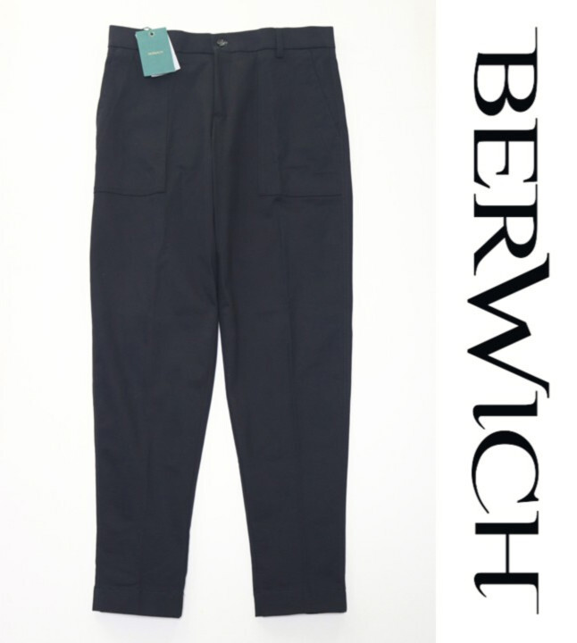 33,000円新品タグ付き【BERWICH ベルウィッチ】FATIGUE185 ストレッチコットン ベイカーパンツ 黒 52 v7841