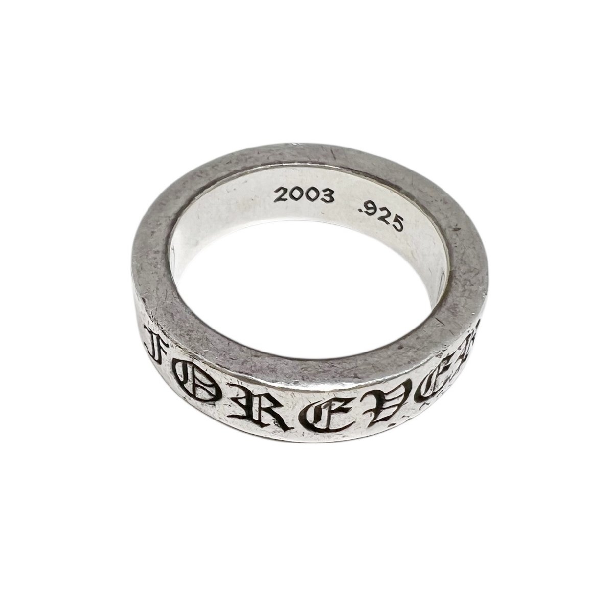 クロムハーツ CHROME HEARTS 6mm スペーサー フォーエバー リング 19号 シルバー925 12.25g インボイス有
