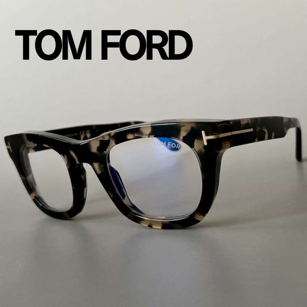 トムフォード メガネ TOM FORD ウェリントン グレー ハバナ 眼鏡 メンズ レディース ブルーライトカット 新品 イタリア製 おしゃれ